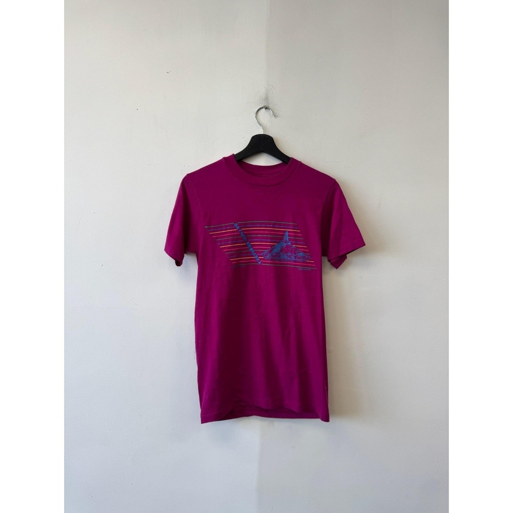 Vintage Hanes Bayard Nebraska Shirt Womens XS Pink Graphic Tee‎ USA 80s 90s